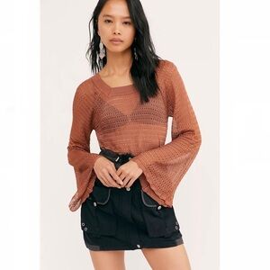 Free People Prancing In Pointelle Bodysuit